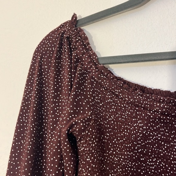 Urban Outfitters | New smocked crop blouse/top Womens size M blouson long sleeve - Picture 2 of 11